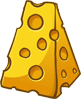 A piece of cheese with holes in it.
